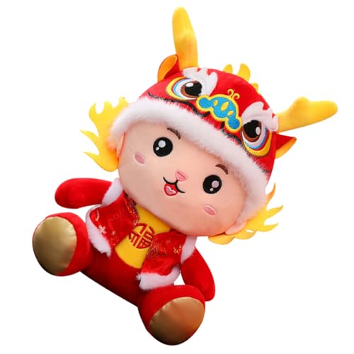 ULTECHNOVO Plüsch Drache Puppe Chinesischem Kostüm Kuscheltier Für Neujahrsdekoration Hochzeiten Und Besondere Anlässe Perfektes Für Familie Und von ULTECHNOVO
