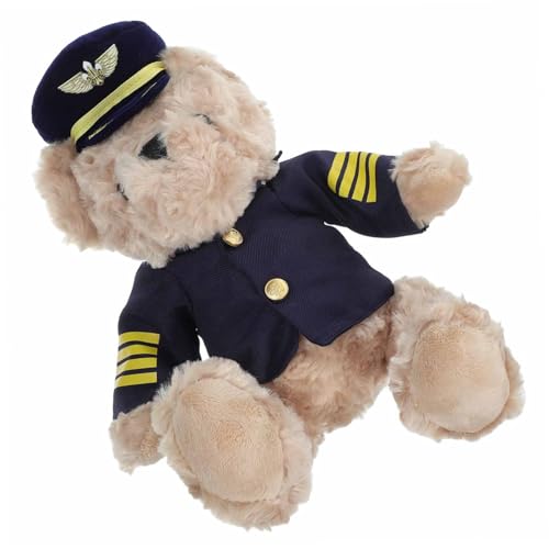 ULTECHNOVO Plüschbär Pilotenkram Bären-Mittelstücke für die Babyparty Pilot-Plüschtier tragen Pilotenplüsch ausgestopfter Bär Babybär PP Baumwolle Brown von ULTECHNOVO
