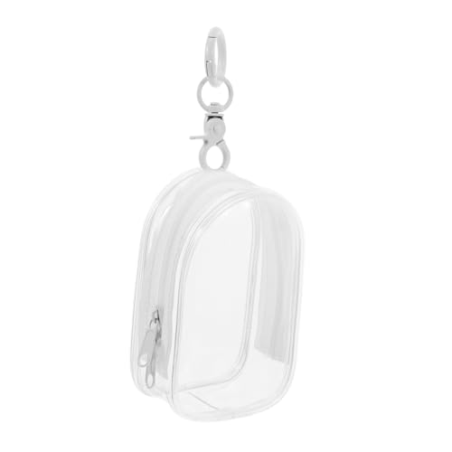 ULTECHNOVO Puppentasche wasserdichter Kulturbeutel Actionfigurenkoffer Schlüsselanhänger mit Figurenetui Klare Puppenvitrine Klare Figurenvitrine mit Schlüsselanhänger PVC Weiß von ULTECHNOVO