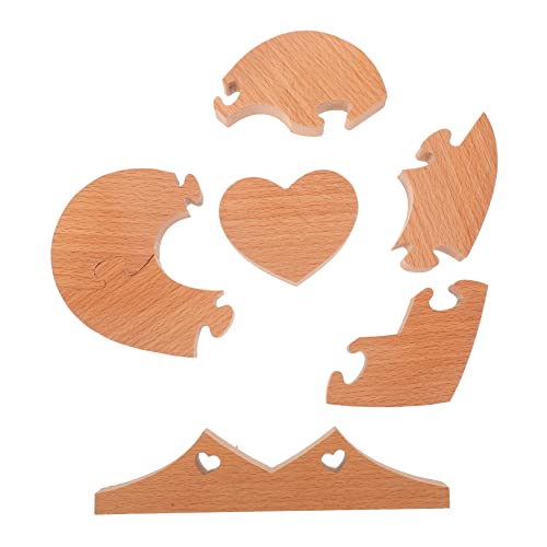 ULTECHNOVO Puzzle Dekoration Romantisches Herzförmiges Desktop Decor Kreatives Patchwork Herz Ornament für Zuhause Langlebiges Holz Desktop Adornment von ULTECHNOVO