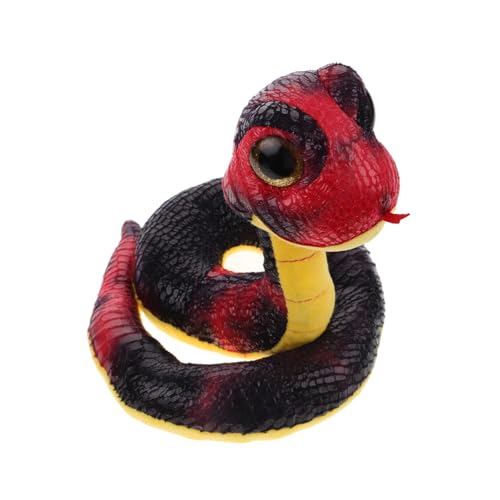 ULTECHNOVO Schlangen-Plüschpuppe lustige plüsch Schlange Kuscheltiere für Rollenspiel Schlangenmodell Plüsch-Schlange-Requisite Streich Plüschtier PP Baumwolle rot von ULTECHNOVO