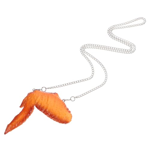 ULTECHNOVO Simulierte Hähnchenflügel Halskette Unisex Food Anhänger Leichtes PVC Lebensmittel Schmuck Hip Hop Stil Modeaccessoire für Alltag und von ULTECHNOVO
