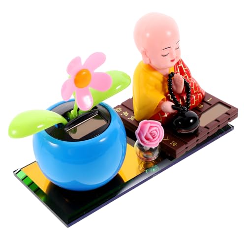 ULTECHNOVO Solar Wackelkopf Figur Niedliche Auto Armaturenbrett Dekoration für Bonsai Kompakte Verarbeitung für Schreibtisch und Wohnräume von ULTECHNOVO