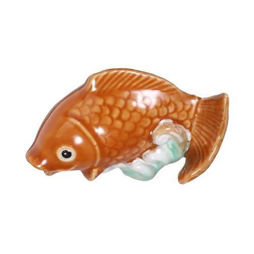 ULTECHNOVO Ceramic Carp Statue Wind Carp Design Gartenbrunnen-zubehör Dekorative -Fisch-Figur Für Teich Garten Und Zuhause Symbol Für Glück Und Positive Energie von ULTECHNOVO