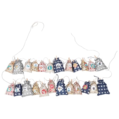 ULTECHNOVO Teiliges Adventskalender aus Robustem Jutestoff Nummerierte Countdown-säckchen mit Zugband Wiederverwendbar für DIY Weihnachten als Geschenkbeutel und Baumdekoration ULTECHNOVO Teiliges Adventskalender aus Robustem Jutestoff Nummerierte Countdown-säckchen mit Zugband Wiederverwendbar für DIY Weihnachten als Geschenkbeutel und Baumdekoration von ULTECHNOVO