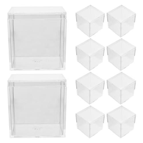 ULTECHNOVO 10er-pack Quadratische Proben 0 5 Cm Kunststoff-vitrine Mit Deckel Zur Sicheren Lagerung Von Mineralproben von ULTECHNOVO