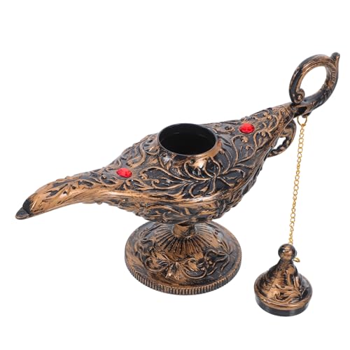 ULTECHNOVO Vintage Arabian Lamp Figurine mit Detailreicher Handwerkskunst Einzigartiges Kostümrequisit für Partydekoration und Sammler Kompakt als Eleganter Tischmittelpunkt für Geburtstage von ULTECHNOVO