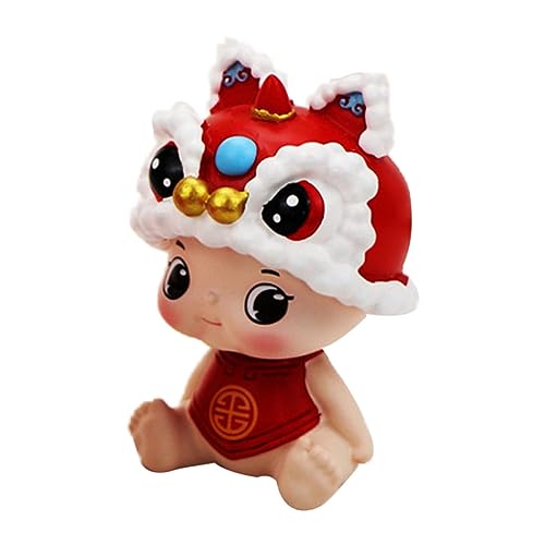 ULTECHNOVO Wackelkopf Figur Tiger Resin Craft Auto Maskottchen Dekoration Frühlingsfest für Zuhause Büro Schreibtisch Ornamente von ULTECHNOVO