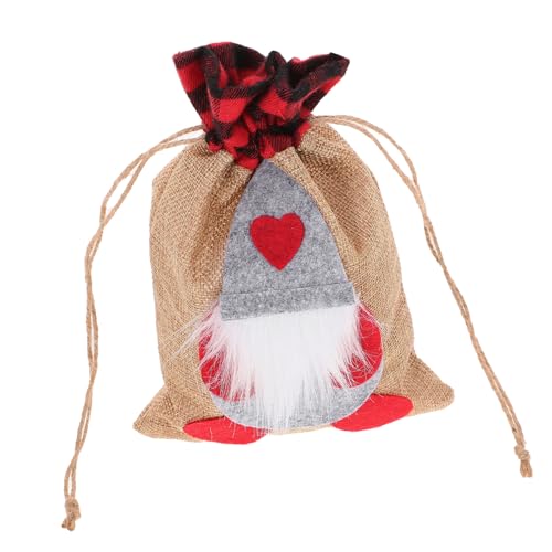 ULTECHNOVO Weihnachtlicher Geschenkbeutel mit Kordelzug Wiederverwendbarer Stoffbeutel mit Wichtelmuster Vielseitige Weihnachtsdeko für Süßigkeiten und Party Kleine Graue Candy Tasche ULTECHNOVO Weihnachtlicher Geschenkbeutel mit Kordelzug Wiederverwendbarer Stoffbeutel mit Wichtelmuster Vielseitige Weihnachtsdeko für Süßigkeiten und Party Kleine Graue Candy Tasche von ULTECHNOVO