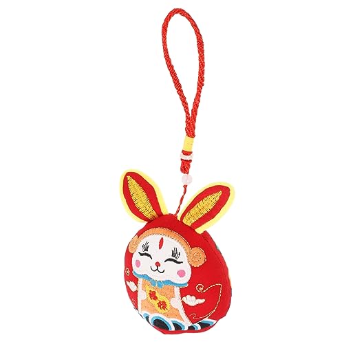 ULTECHNOVO Wufu Rabbit Plüschspielzeug ausgestopft Hase Puppendekoration Schreibtisch-Kaninchen- Kaninchenspielzeug PP Baumwolle rot von ULTECHNOVO