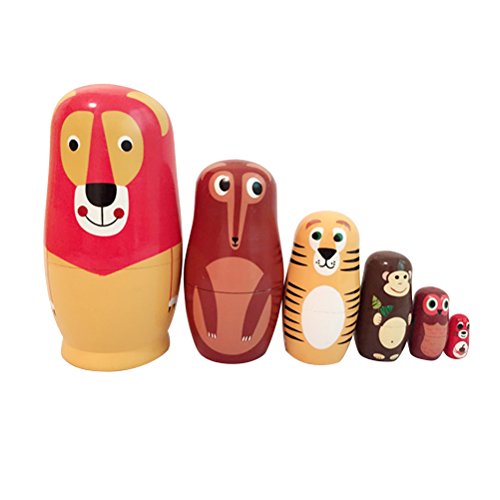 ULTNICE Babuschka Verschachtelung Matroschka Holz Russian Nesting Dolls Kinder Spielzeug Geschenk in Tier-Form ULTNICE Babuschka Verschachtelung Matroschka Holz Russian Nesting Dolls Kinder Spielzeug Geschenk in Tier-Form von ULTNICE