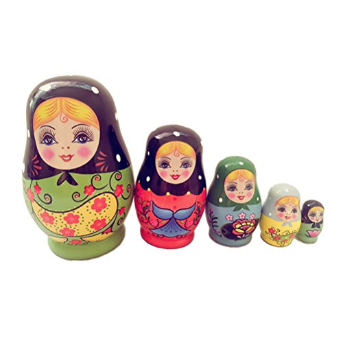 ULTNICE 5er Set Traditionelle Russische Holzmatrjoschka Puppen im Originaldesign Handbemalte Schachtelpuppen für Kinder und Sammler Dekorative Geschenkidee mit Mehreren Ebenen ULTNICE 5er Set Traditionelle Russische Holzmatrjoschka Puppen im Originaldesign Handbemalte Schachtelpuppen für Kinder und Sammler Dekorative Geschenkidee mit Mehreren Ebenen von ULTNICE