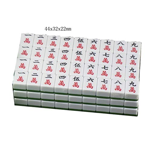 ULZWT Lustiges Mahjong-Set, chinesisches Mahjong, klassisch, tragbar, Mini-Mahjong, chinesische nummerierte Melamin-Fliesen, Mahjong, 144 Fliesen, Spielset, wunderbares Geschenk, Party, Hausparty von ULZWT