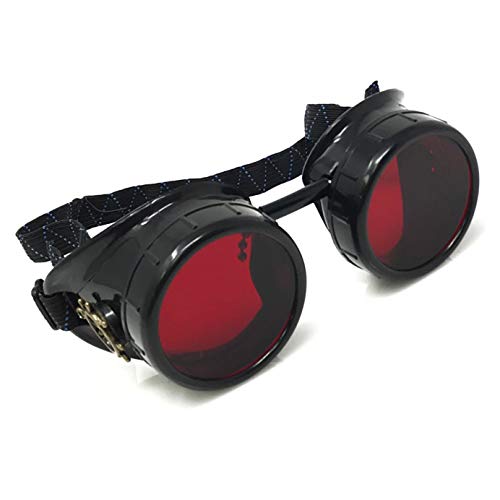 UMBRELLALABORATORY Steampunk viktorianische Rave-Brille, schlanke Industrie, rosarote Gläser von UMBRELLALABORATORY