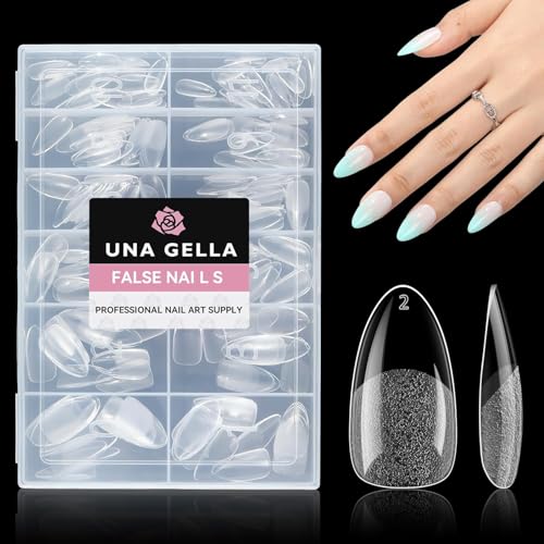 UNA GELLA Mandel Tips für Gelnägel, 216 Stück 12 Größen Nageltips Oval & Almond Soft Gel Full Cover Tips Press-on-Nails Set für Nagelverlängerung und DIY Nail Art im Nagelstudio UNA GELLA Mandel Tips für Gelnägel, 216 Stück 12 Größen Nageltips Oval & Almond Soft Gel Full Cover Tips Press-on-Nails Set für Nagelverlängerung und DIY Nail Art im Nagelstudio von UNA GELLA