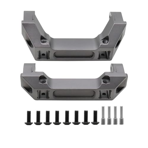 UNARAY CNC Aluminium AlloyTRX4 Vorne und Hinten Stoßstange Halterung Ständer Fit for 1/10 RC Fit for Crawler TRX-4 Upgrade Teile (Size : GY Front Rear) von UNARAY