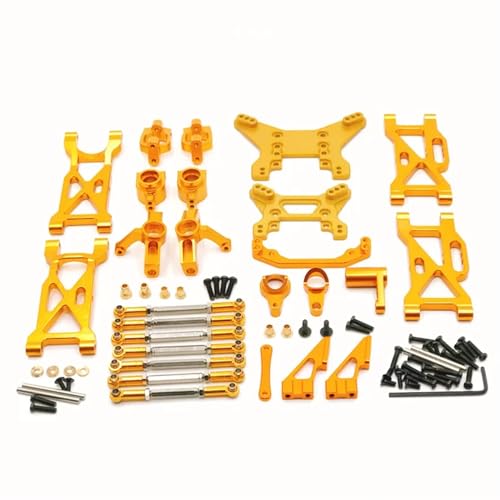 UNARAY Fit for WLtoys 104001 1/10 Fernbedienung Auto Metall Upgrade Änderung Ersatzteile Tragen Teile Kit (Size : Yellow) von UNARAY