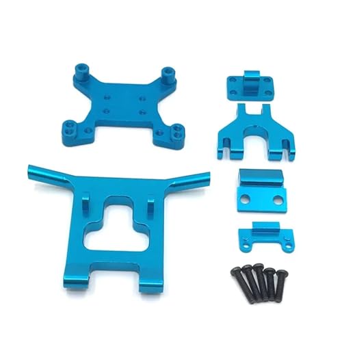 UNARAY Fit for WLtoys 124017 124016 124018 124019 144001 RC Auto Upgrade Teile Metall Front Stoßstange Shock Mount Kit (Size : Blue) von UNARAY