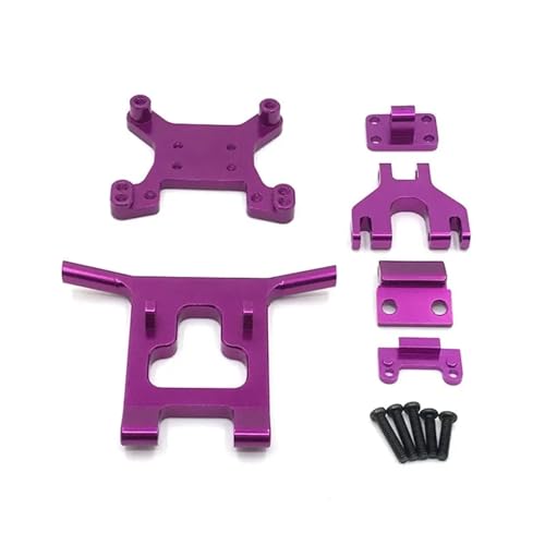 UNARAY Fit for WLtoys 124017 124016 124018 124019 144001 RC Auto Upgrade Teile Metall Front Stoßstange Shock Mount Kit (Size : Purple) von UNARAY