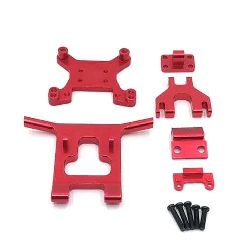 UNARAY Fit for WLtoys 124017 124016 124018 124019 144001 RC Auto Upgrade Teile Metall Front Stoßstange Shock Mount Kit (Size : Red) von UNARAY