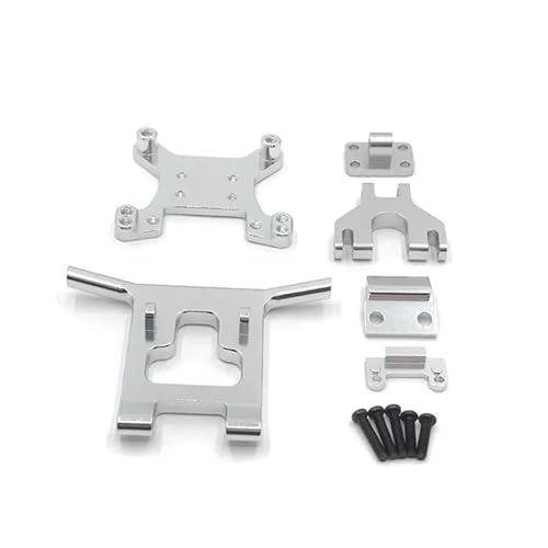 UNARAY Fit for WLtoys 124017 124016 124018 124019 144001 RC Auto Upgrade Teile Metall Front Stoßstange Shock Mount Kit (Size : Silver) von UNARAY