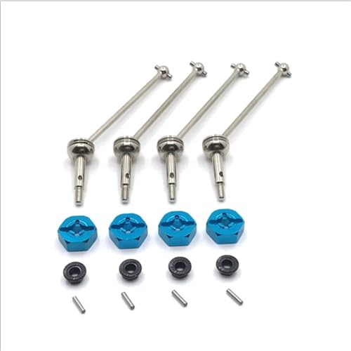 UNARAY Fit for WLtoys 144001 124016 124017 124018 124019 RC Auto Upgrade Teile Silber CVD Koppler Kit (Size : Blue) von UNARAY