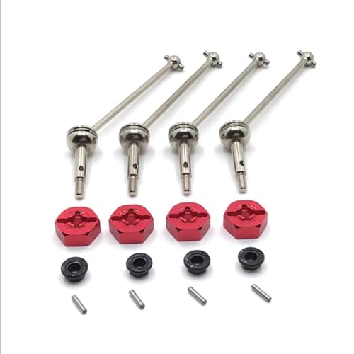 UNARAY Fit for WLtoys 144001 124016 124017 124018 124019 RC Auto Upgrade Teile Silber CVD Koppler Kit (Size : Red) von UNARAY