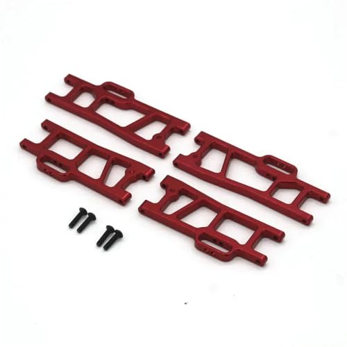 UNARAY Fit for Wltoys 104009 12402-A RC Auto Metall Upgrade Teile Vorne Und Hinten Unteren Schwinge Arm Set (Size : Red) von UNARAY
