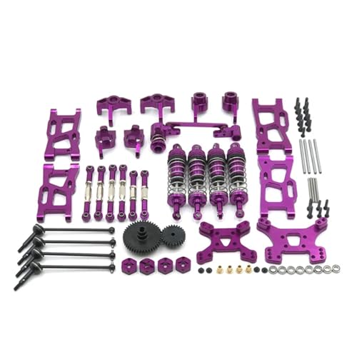 UNARAY Fit for Wltoys 144001 144002 144010 124017 124019 Metall Upgrades Teile Modifikation Kits Schwinge Stoßdämpfer Set RC Auto Zubehör (Size : Purple) von UNARAY