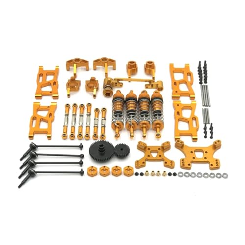 UNARAY Fit for Wltoys 144001 144002 144010 124017 124019 Metall Upgrades Teile Modifikation Kits Schwinge Stoßdämpfer Set RC Auto Zubehör (Size : Yellow) von UNARAY