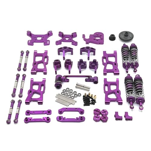 UNARAY Fit for Wltoys 144001 144010 124017 124019 124007 RIaarIo XDKJ-001 XDKJ-006 AM-X12 Metall Upgrade Teile Kit RC Auto OP Zubehör (Size : Purple) von UNARAY