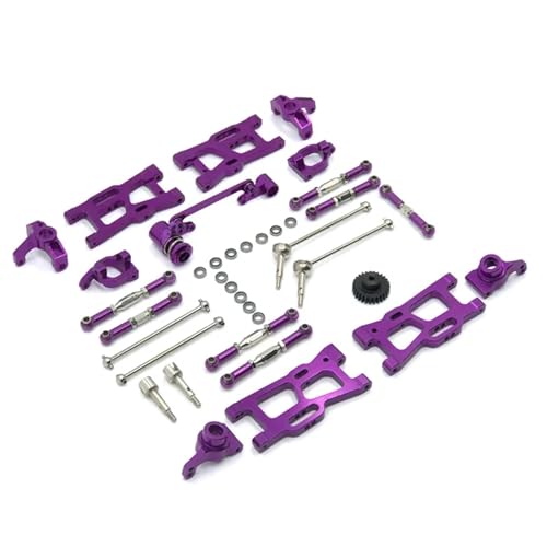 UNARAY Metall Upgrade Zubehör Kit Passend for WLToys144001 124016 124017 124018 124019 Fernbedienung Auto 1/12 1/14 RC Auto Teile (Size : Purple) von UNARAY