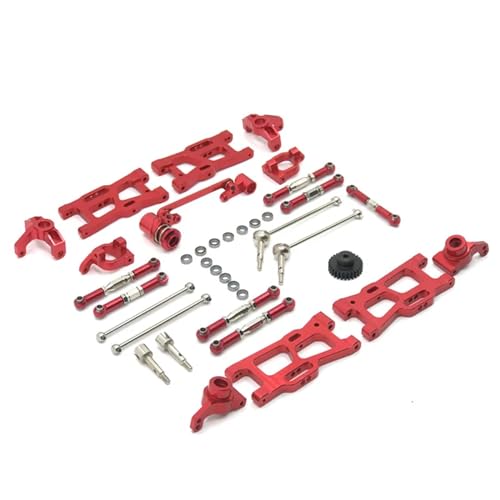 UNARAY Metall Upgrade Zubehör Kit Passend for WLToys144001 124016 124017 124018 124019 Fernbedienung Auto 1/12 1/14 RC Auto Teile (Size : Red) von UNARAY