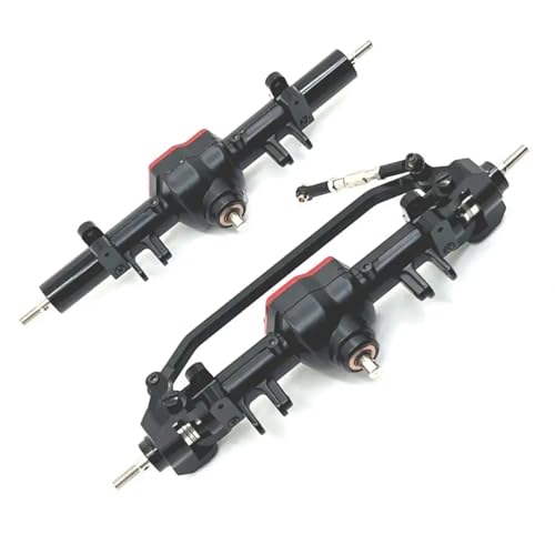 UNARAY Metall verbesserte Vorder- und Hinterachse Differentialbaugruppe passend for MN MN128 MN86 G500 1/12 RC Auto Upgrade Teile (Size : Black Front Rear) von UNARAY