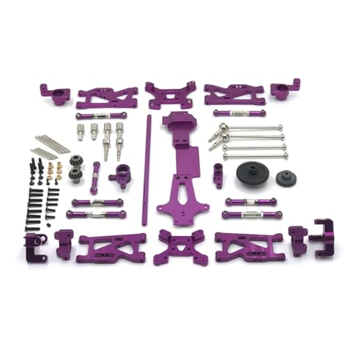 UNARAY Passend for WLtoys 144001 144010 144002 RC-Auto-Metallmodifikationszubehör, Upgrade-CVD, Schwingarm, Zweitboden-Modifikationsteile (Size : Purple) von UNARAY