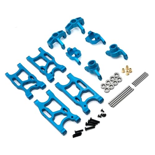UNARAY Passend for WLtoys 144010 144001 144002 124017 124016 124018 124019, LC 1/14 RC Auto, Metall-Upgrade, Verschleißteile-Modifikation, 5-teiliges Set (Size : Blue) von UNARAY