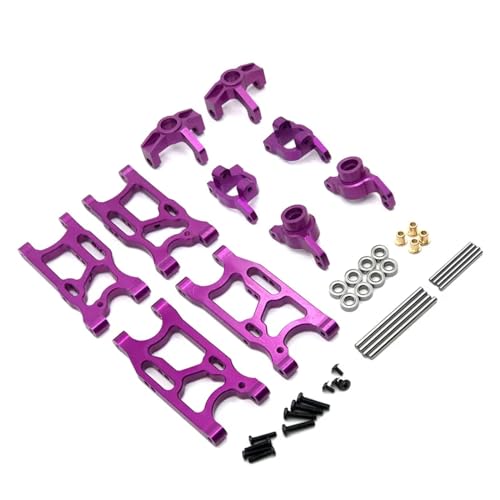 UNARAY Passend for WLtoys 144010 144001 144002 124017 124016 124018 124019, LC 1/14 RC Auto, Metall-Upgrade, Verschleißteile-Modifikation, 5-teiliges Set (Size : Purple) von UNARAY