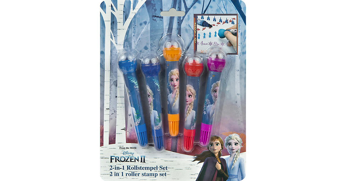 2in1 Fasermaler-Rollstempelset Disney Die Eiskönigin, 5 Farben/Motive bunt Modell 3 von UNDERCOVER