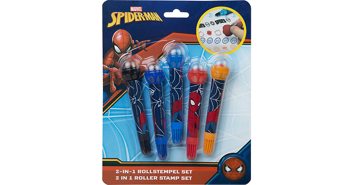2in1 Fasermaler-Rollstempelset Spider-Man, 5 Farben/Motive blau/rot 2in1 Fasermaler-Rollstempelset Spider-Man, 5 Farben/Motive blau/rot von UNDERCOVER
