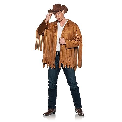 UNDERWRAPS Cowboy-Fransen-Herrenjacke – Western-Outfit, Halloween-Kostüm für Herren, Westernkleidung, braunes Accessoire mit Knöpfen (Westernjacke für Herren, Einheitsgröße 42–44) von UNDERWRAPS