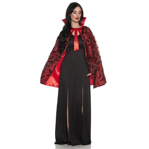 UNDERWRAPS Damen Vampir Mini Umhang - Roter Hexenumhang für Halloween, Renaissance Kostüm Accessoires, Umhang mit angenähtem Kragen & Spitzen-Overlay von UNDERWRAPS