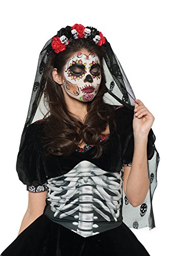 Underwraps Frauen-Tag des toten Kopfschmuck Kostüm - Schädel Mantilla Schwarz Underwraps Frauen-Tag des toten Kopfschmuck Kostüm - Schädel Mantilla Schwarz von UNDERWRAPS