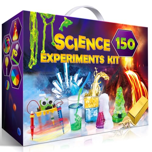 UNGLINGA 150 Experimente Kits für Kinder Jungen Mädchen, Wissenschaft Experimentierkasten Spielzeug Jungen Geschenke, Chemiebaukasten Kinder Labor von UNGLINGA