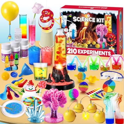 UNGLINGA 210 Experimente Kits für Kinder, Jungen Mädchen Spielzeug Geburtstag Geschenke Ideen, Chemie-Set, Mint-Fächer Aktivitäten Bildungsprojekt, Vulkan Wissenschaft Kit von UNGLINGA