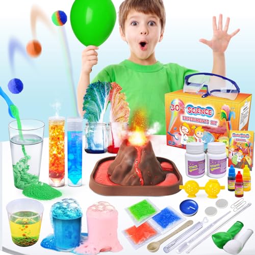 UNGLINGA 30+ Wissenschaft Experimente für Kinder, Experimentierkasten Labor STEM Spielzeug Geschenke Jungen Mädchen, Vulkan, Chemiebaukasten, Gummiball Machen Fun Science von UNGLINGA