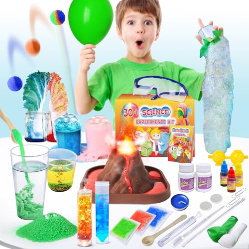 UNGLINGA 30+ Wissenschaft Experimente für Kinder, Experimentierkasten Labor STEM Spielzeug Geschenke Jungen Mädchen, Vulkan, Chemiebaukasten, Gummiball Machen Fun Science von UNGLINGA