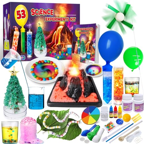UNGLINGA 53 Experimente Wissenschaft Kits für Kinder Jungen Mädchen, Geschenkideen für Geburtstag, Chemie Physik Set, STEM Aktivitäten Lernen pädagogische Wissenschaftler Spielzeug von UNGLINGA