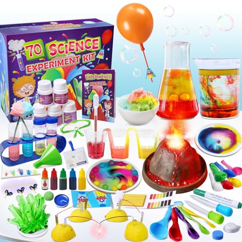 UNGLINGA 70 Experimente Wissenschaft Kit für Kinder, Vulkanausbruch, Chemielabor, großartiges interaktives und Lernspielzeug Experimentierkasten von UNGLINGA