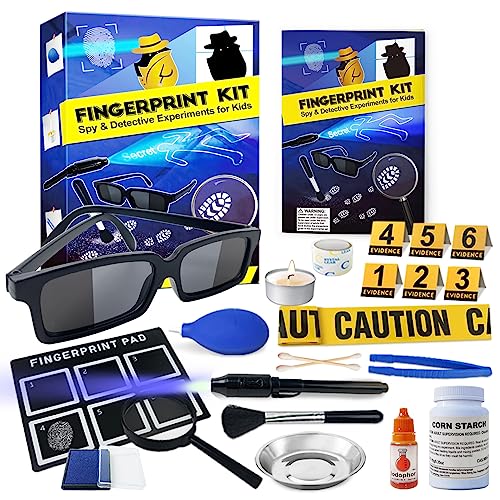UNGLINGA Dedektiv Set für Kinder 6-8-10-12,Fingerabdruck Experimente Detektiv Ausrüstung für Kinder, Spionagebrille Spionagemittel Spielzeug für Kinder UNGLINGA Dedektiv Set für Kinder 6-8-10-12,Fingerabdruck Experimente Detektiv Ausrüstung für Kinder, Spionagebrille Spionagemittel Spielzeug für Kinder von UNGLINGA