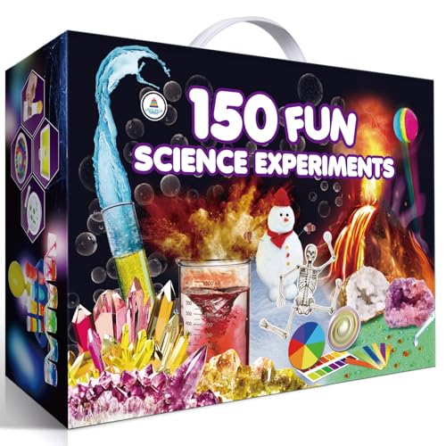 UNGLINGA Kinder Wissenschaft Kits mit 150 Experimente für Jungen Mädchen, wissenschaftliche Spielzeuge Geschenke Geburtstag, Pause Geoden, Vulkan, Chemie Physik STEM Projekt Aktivitäten von UNGLINGA